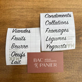 Étiquettes pour Frigo - A - Bac & Panier