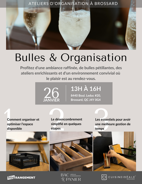 Billet pour l'événement Bulles & Organisation - Brossard