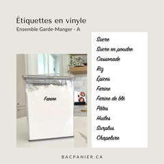 Étiquettes en vinyle - Garde-Manger