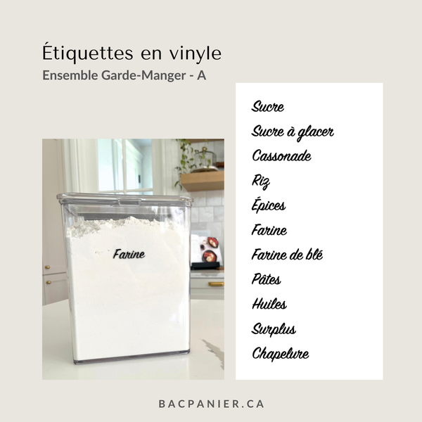 Étiquettes en vinyle - Garde-Manger