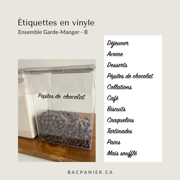 Étiquettes en vinyle - Garde-Manger