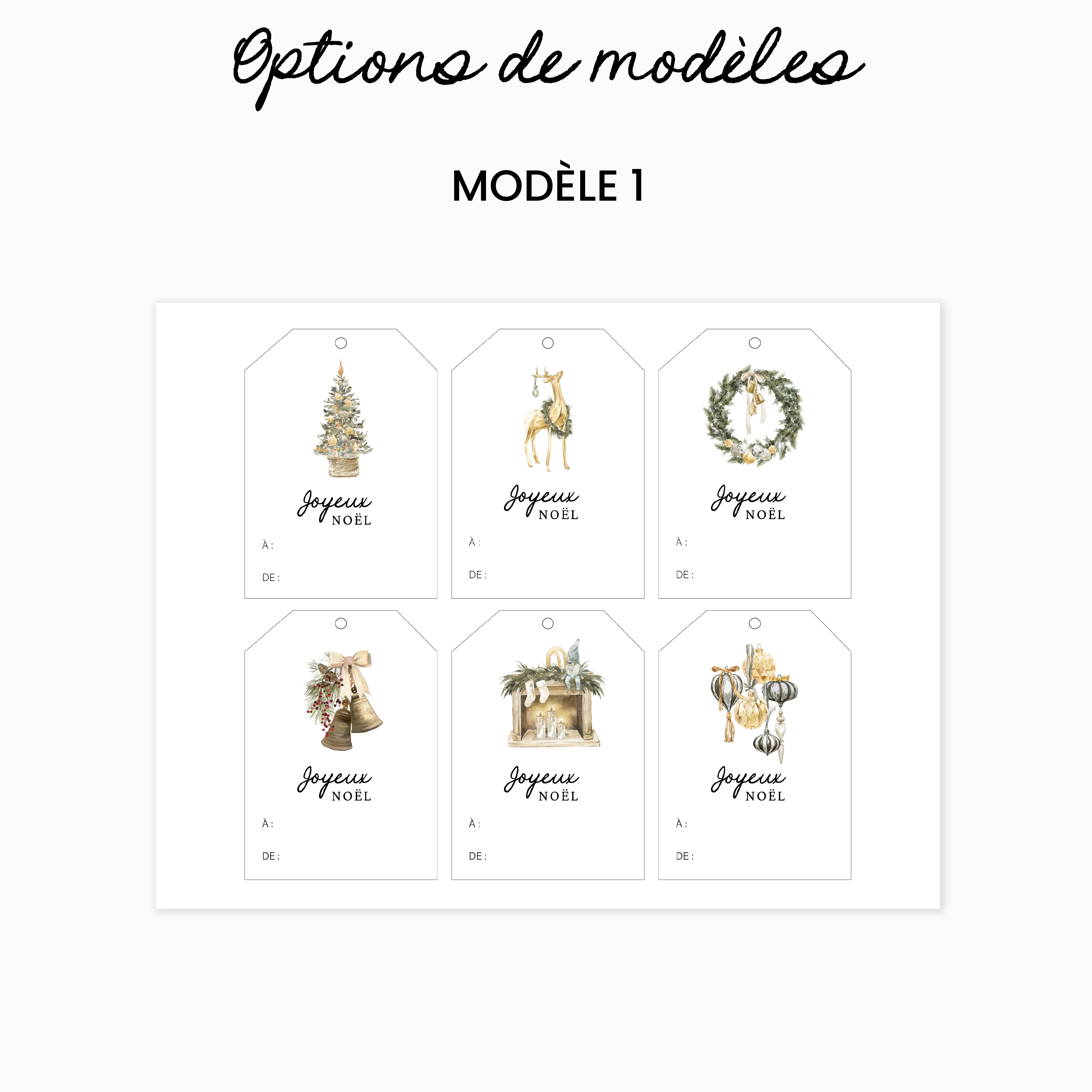 Étiquettes pour cadeaux de Noël (Lot de 24)