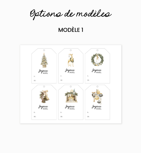 Étiquettes pour cadeaux de Noël (Lot de 24)