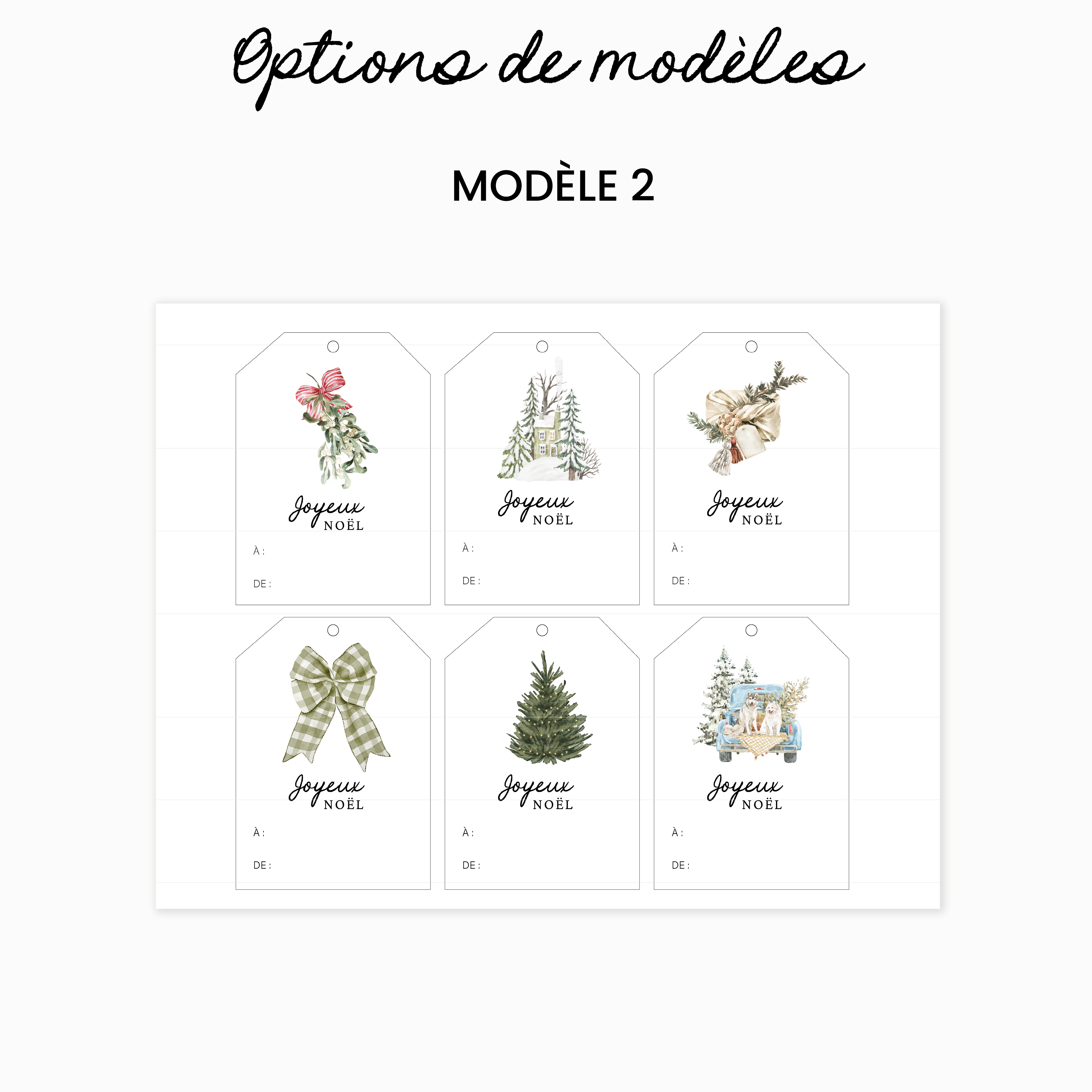 Étiquettes pour cadeaux de Noël (Lot de 24)