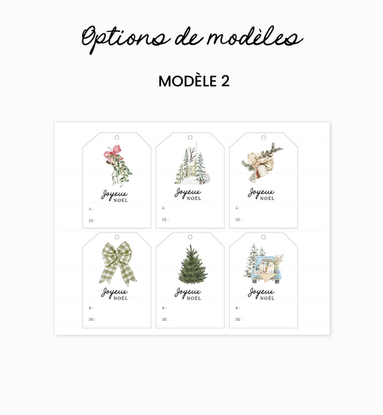 Étiquettes pour cadeaux de Noël (Lot de 24)